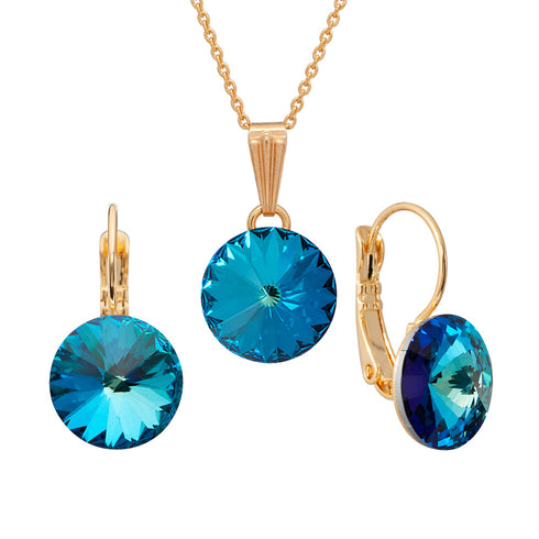 Komplekts "Klaris II (Bermudos mėlyna)" su Swarovski™ kristalais
